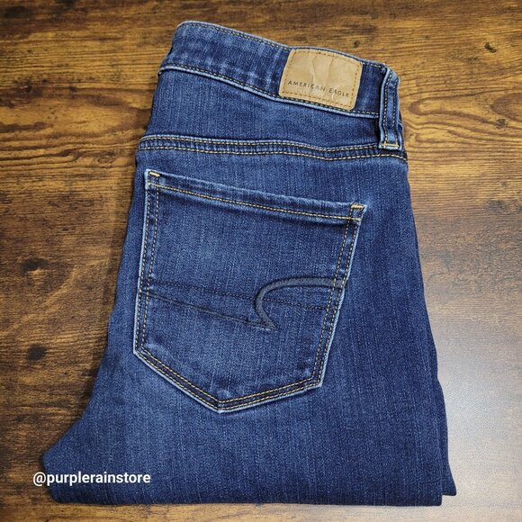 American Eagle Skinny Jeans 4 S Mid Rise Next Level Stretch Medium Dark Wash - Picture 3 of 14